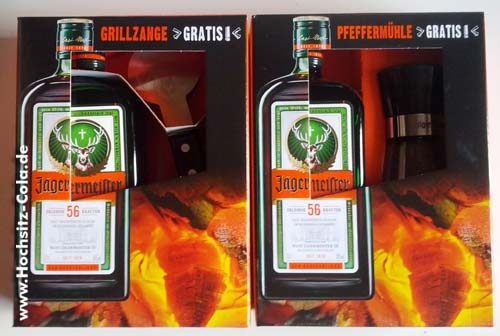 Aktuelle Geschenksets von Jägermeister: Pfeffermühle und Grillzange